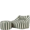 icon - Natalia XL Zitzak Fauteuil met Ronde Poef - Gestreept -