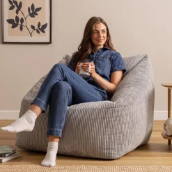 icon Zitzack Natalia - Corduroy Zitzakfauteuil - Grijs