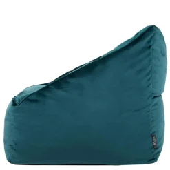 icon Zitzak en XL Poef Natalia - Fluwelen Zitzak - Blauwgroen