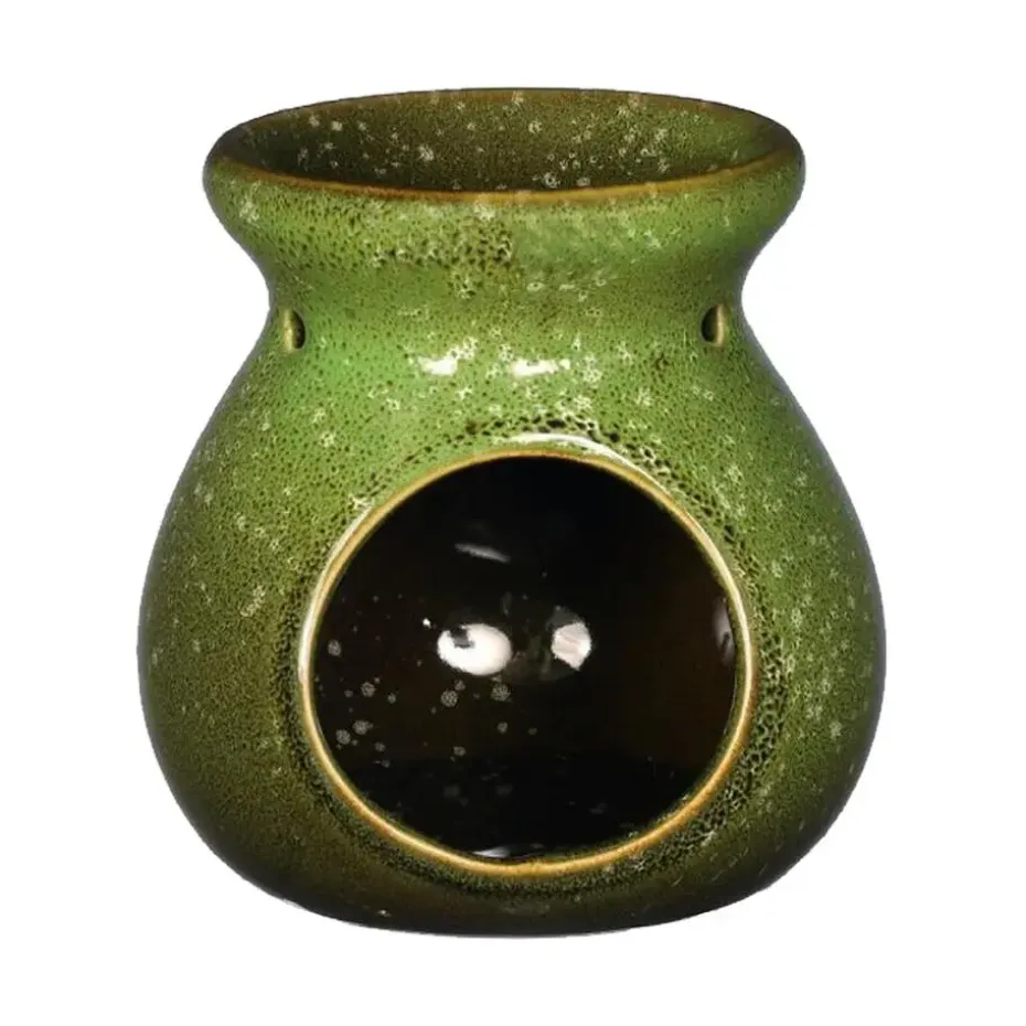 Ideas4seasons Geurbrander - amberblokjes/olie - keramiek - groen