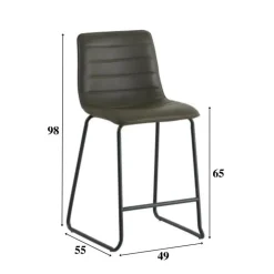 Industriële barkruk Mark zwart - Zithoogte 65 cm - Kunstleder - Zwart