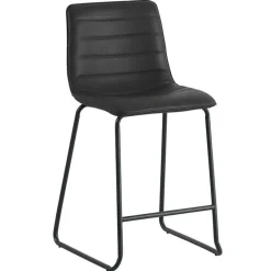 Industriële barkruk Mark zwart - Zithoogte 65 cm - Kunstleder - Zwart
