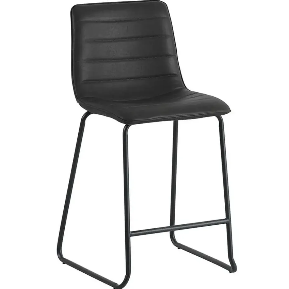 Industriële barkruk Mark zwart - Zithoogte 65 cm - Kunstleder - Zwart