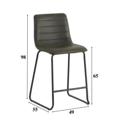 Industriële barkruk Mark zwart - Zithoogte 65 cm - Kunstleder - Zwart
