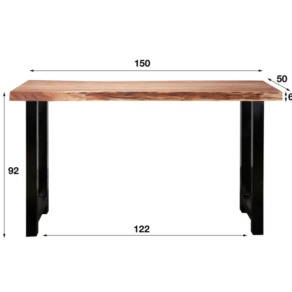 Industriële bartafel boomstam acaciahout Vince 150 cm - Hout - Bruin