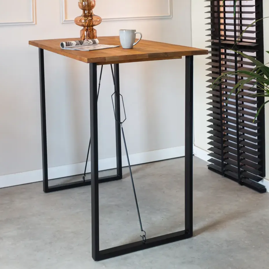 Industriële bartafel Vegas 130x70x110 cm Mangohout - Mangohout - Bruin