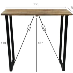 Industriële bartafel Vegas 130x70x110 cm Mangohout - Mangohout - Bruin