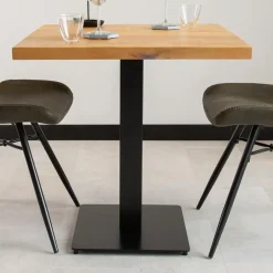 Industriële bistrotafel 60x60 vierkant metaal mangohout 60x60x73 cm