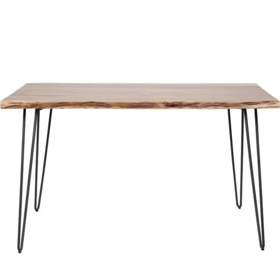 Industriële eettafel acaciahout Novi 130x70 cm - Hout - Bruin
