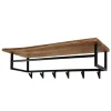 Industriële Kapstok Niels Hoedenplank acaciahout - 33x100x27 cm - Hout - Bruin