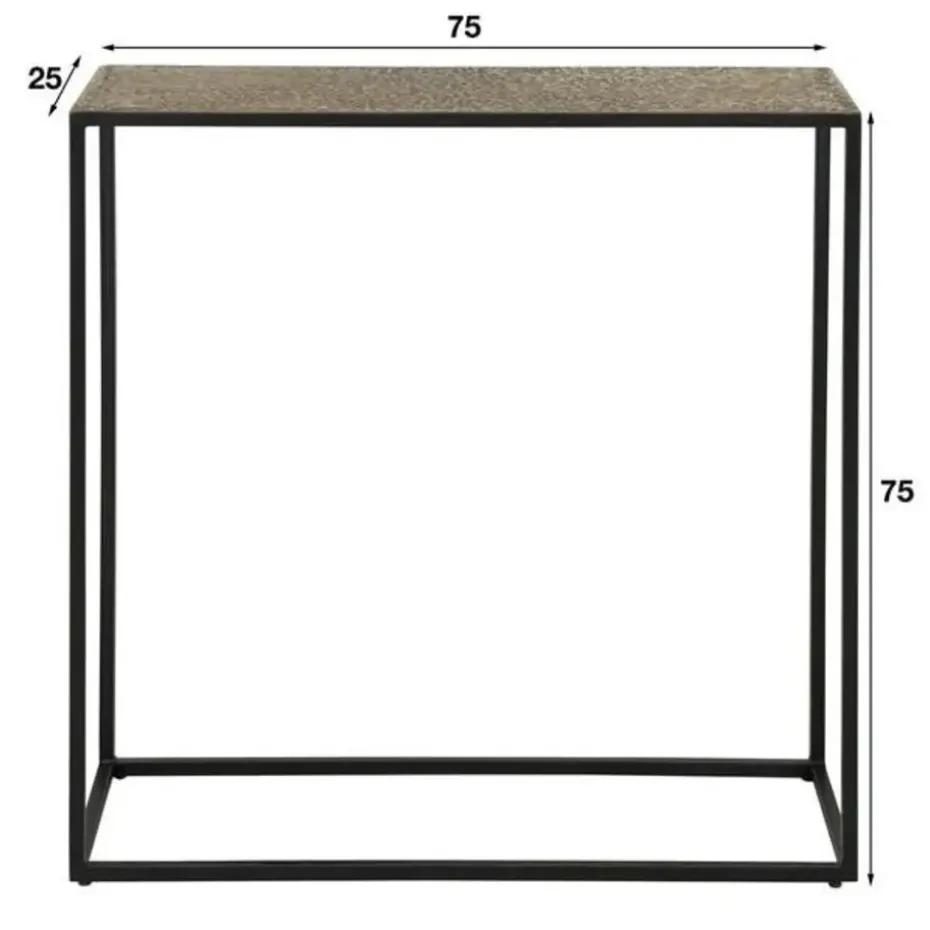 Industriële sidetable Lizzy metallic brons - 25x75x75 cm - Brons - Bronskleurig
