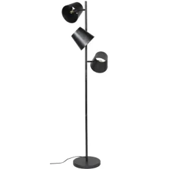 Industriële vloerlamp Carta 3-lichts zwart metaal 167x40x167 cm Metaal