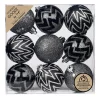 Inge Christmas Goods Kerstballen - 9st - kunststof zwart - 6 cm