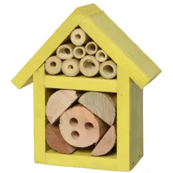 Insectenhotel - geel - vurenhout - 11 cm