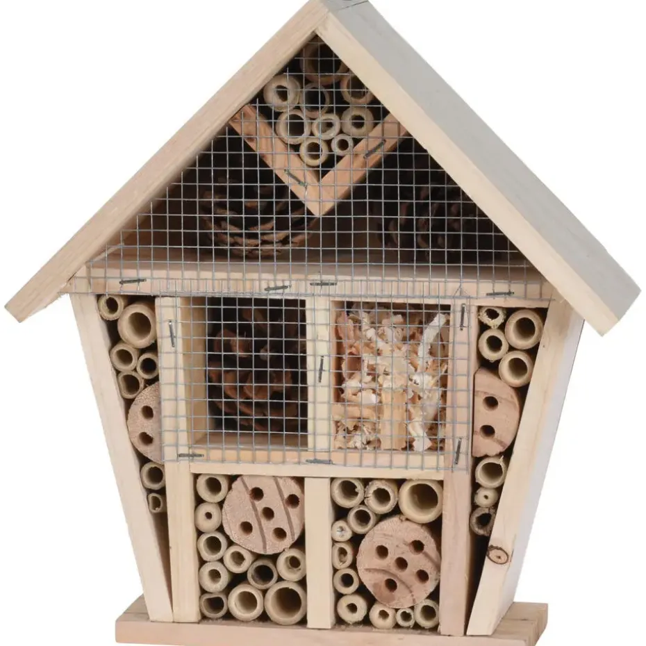 Insectenhotel - naturel - hout - bijenhuis - 30 cm