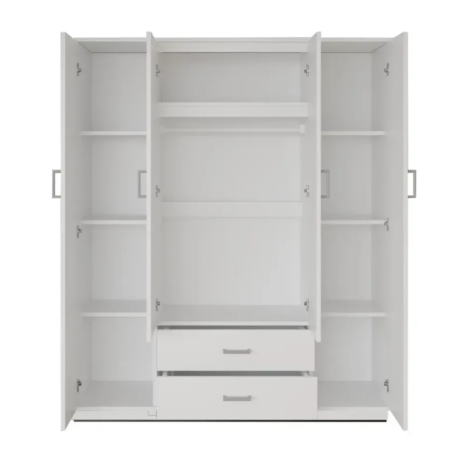 Interiax Kledingkast 'Lena' - Sonoma Eik - 4 Deurs - 185x160x52cm