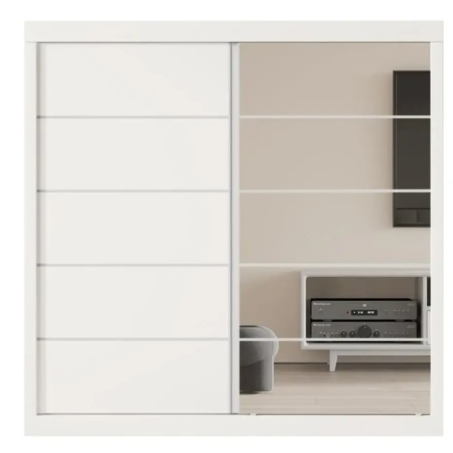 Interiax Kledingkast 'Mila' - Wit - Schuifdeurkast - 197x182x52 cm