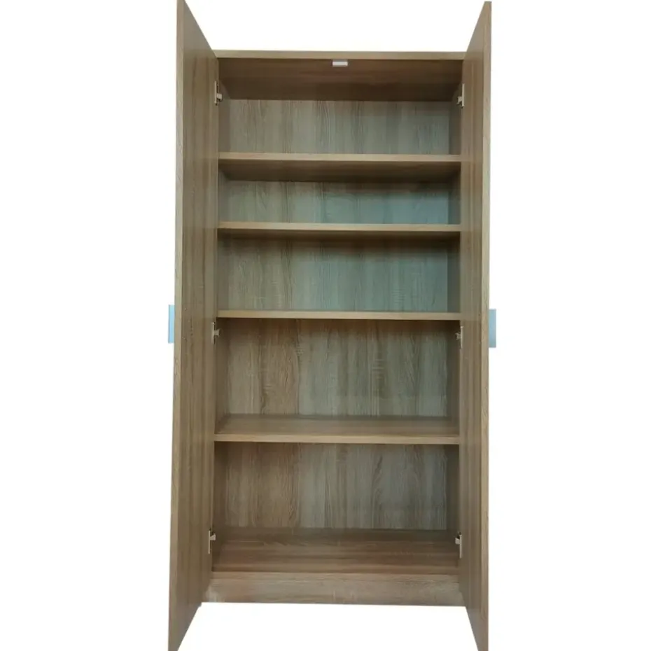 Interiax Opbergkast - Kledingkast 'Aurora' - Sonoma Eik - 2 Deurs - 148x72x36cm
