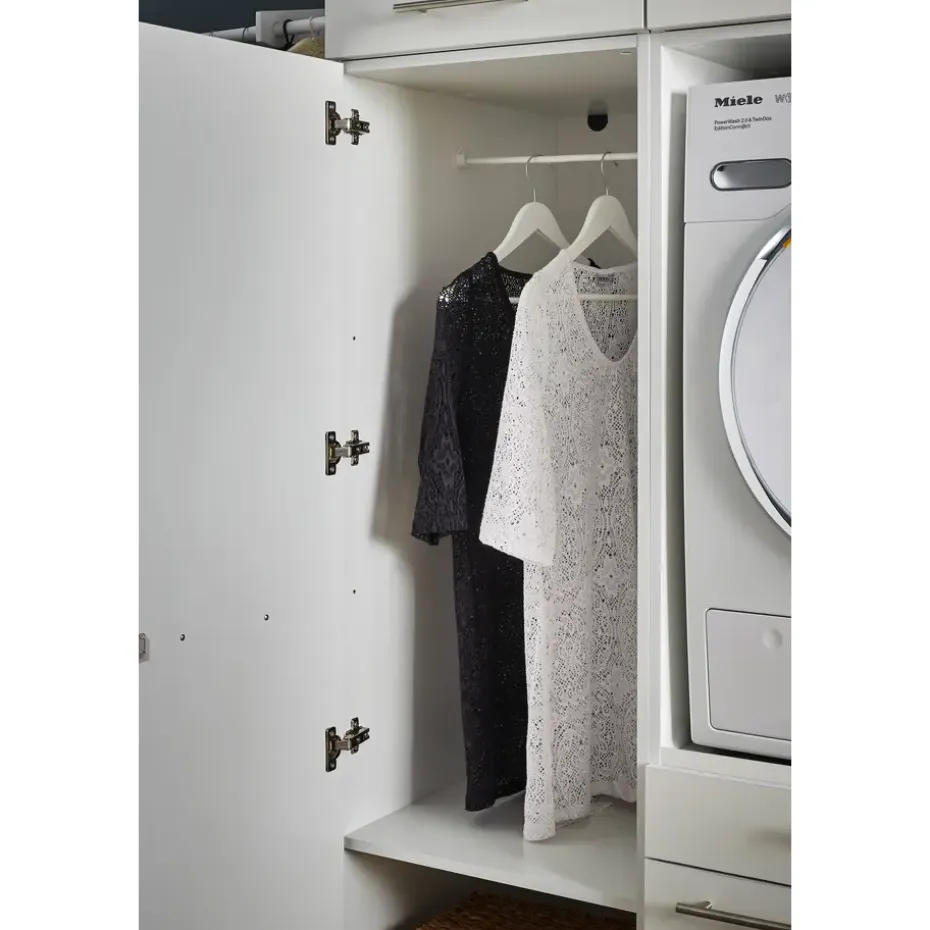 Interiax WASHWALL 'Mary' Wasmachine Opbergkast Wit - 162x50x67.5 cm