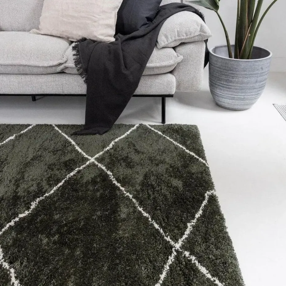 Interieur05 berber vloerkleed Nea groen/cream - 330 x 240 cm