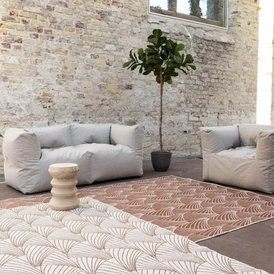 Interieur05 Buitenkleed Deco roest/wit - 290 x 200 cm
