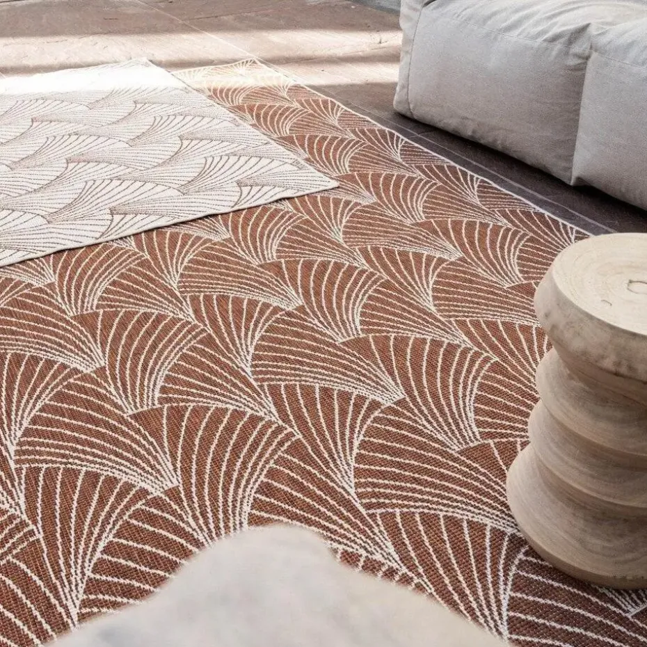 Interieur05 Buitenkleed Deco roest/wit - 290 x 200 cm