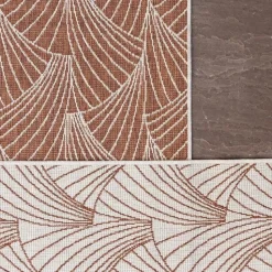 Interieur05 Buitenkleed Deco roest/wit - 290 x 200 cm