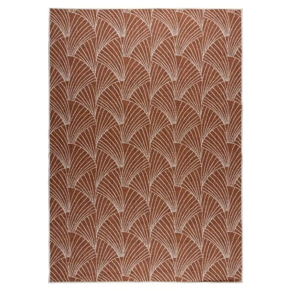 Interieur05 Buitenkleed Deco roest/wit - 230 x 160 cm