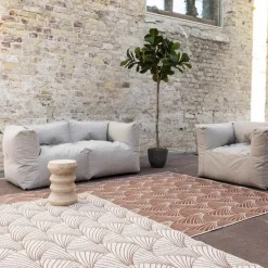 Interieur05 Buitenkleed Deco roest/wit - 230 x 160 cm