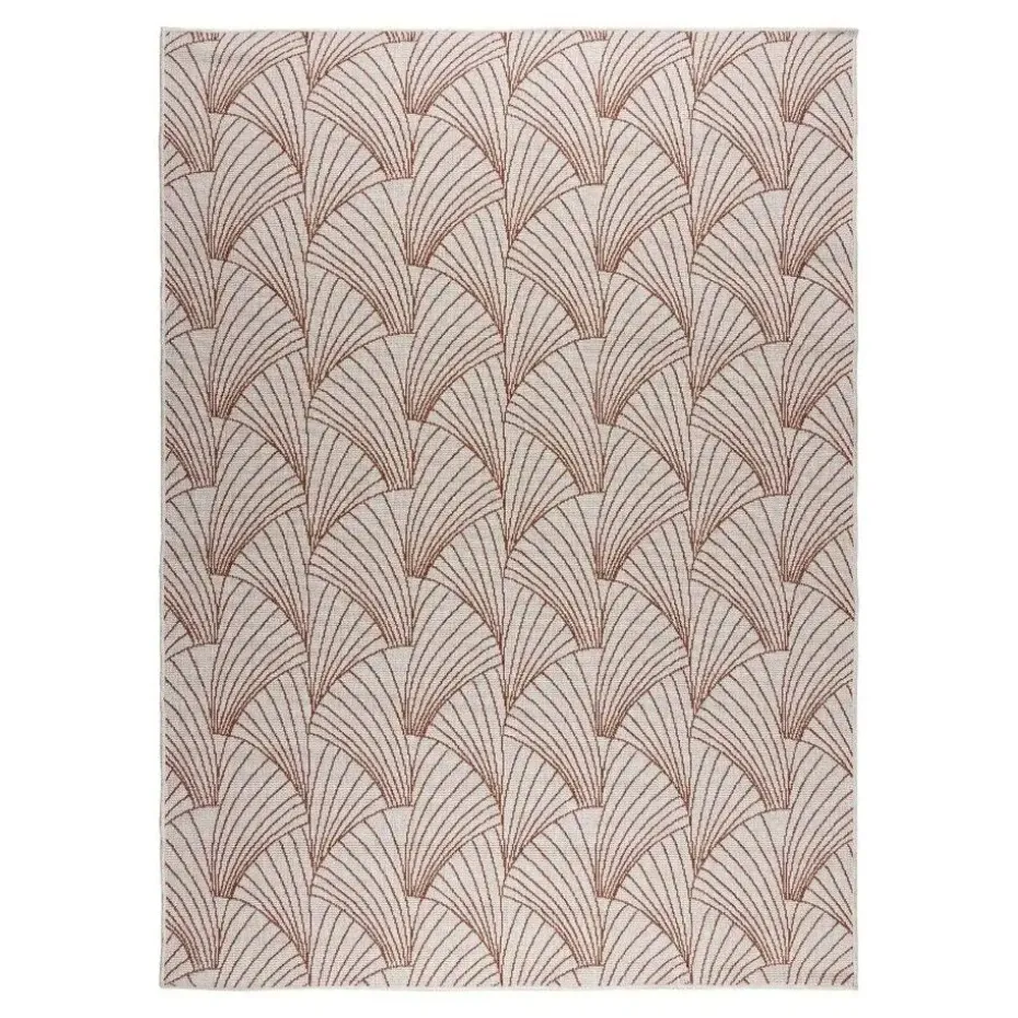 Interieur05 Buitenkleed Deco roest/wit - 230 x 160 cm