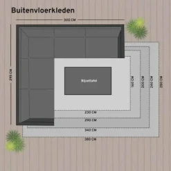 Interieur05 buitenkleed jute outdoor beige/bruin - 290 x 200 cm