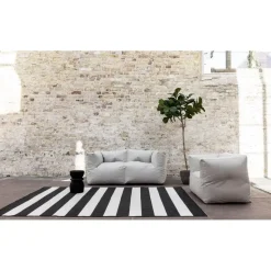 Interieur05 Buitenkleed Stripes zwart/wit dubbelzijdig - 290 x 200 cm