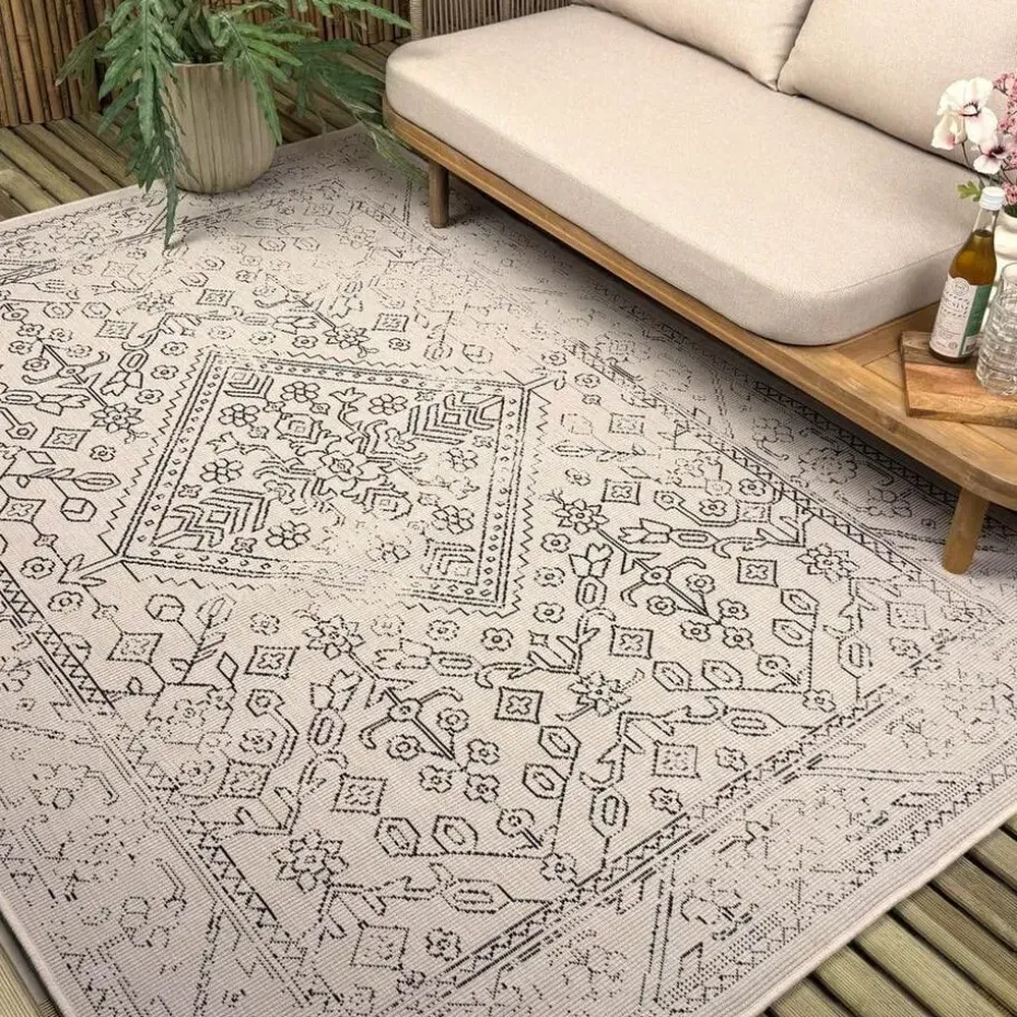 Interieur05 buitenkleed zwart/wit Nova - 290 x 200 cm