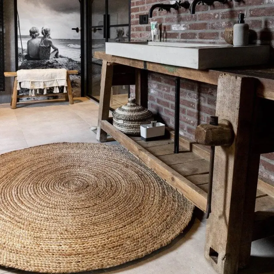 Interieur05 EVA Interior rond vloerkleed Jute naturel - 150 x 150 cm
