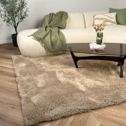 Interieur05 hoogpolig vloerkleed Furr bruin - 80 x 140 cm