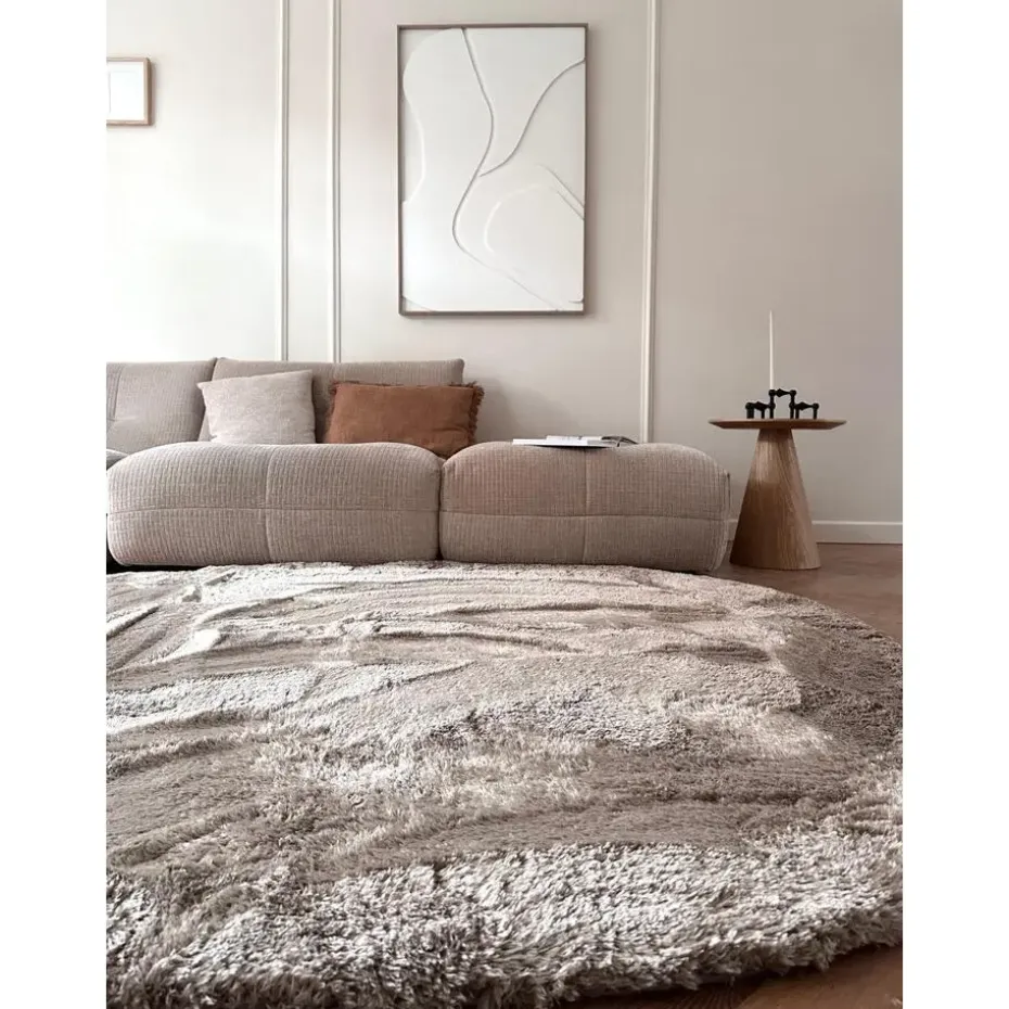Interieur05 Hoogpolig vloerkleed Odelia beige/wit - 80 x 150 cm