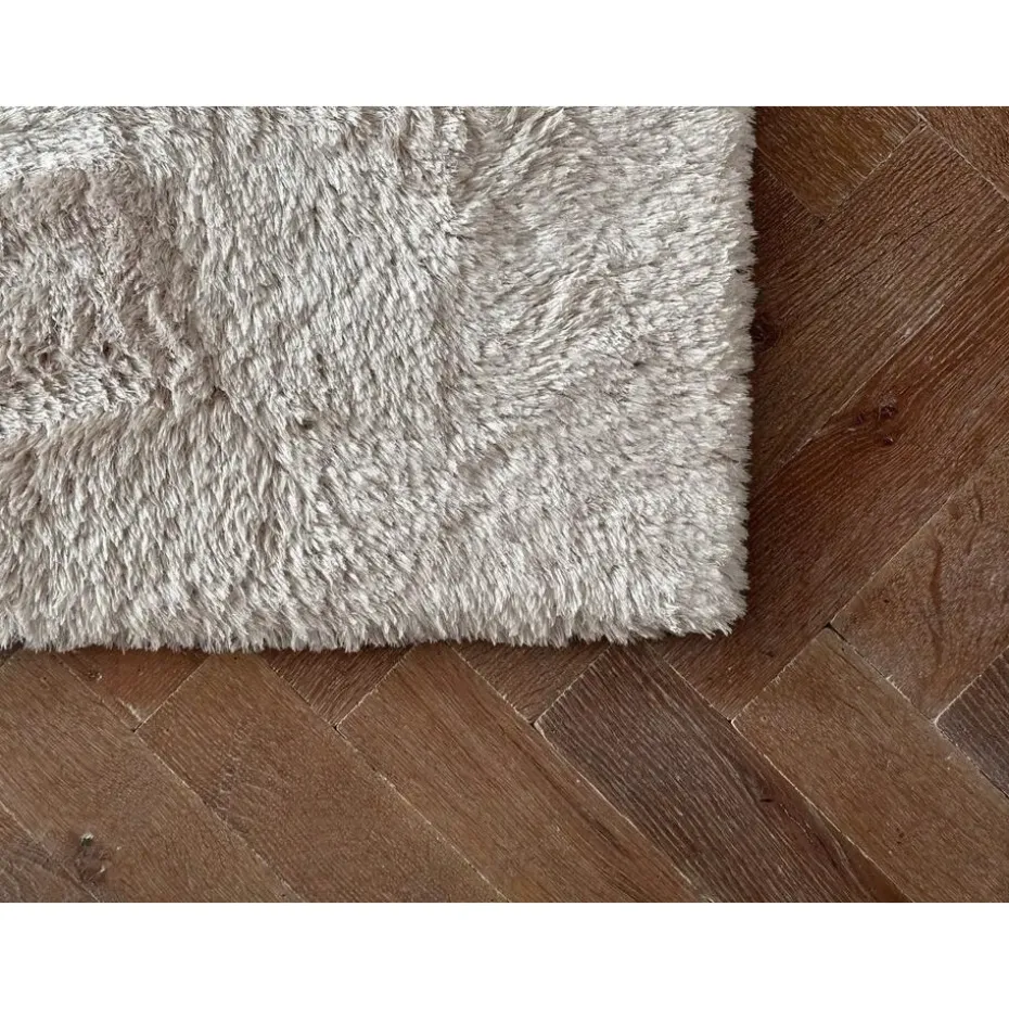 Interieur05 Hoogpolig vloerkleed Odelia beige/wit - 160 x 230 cm