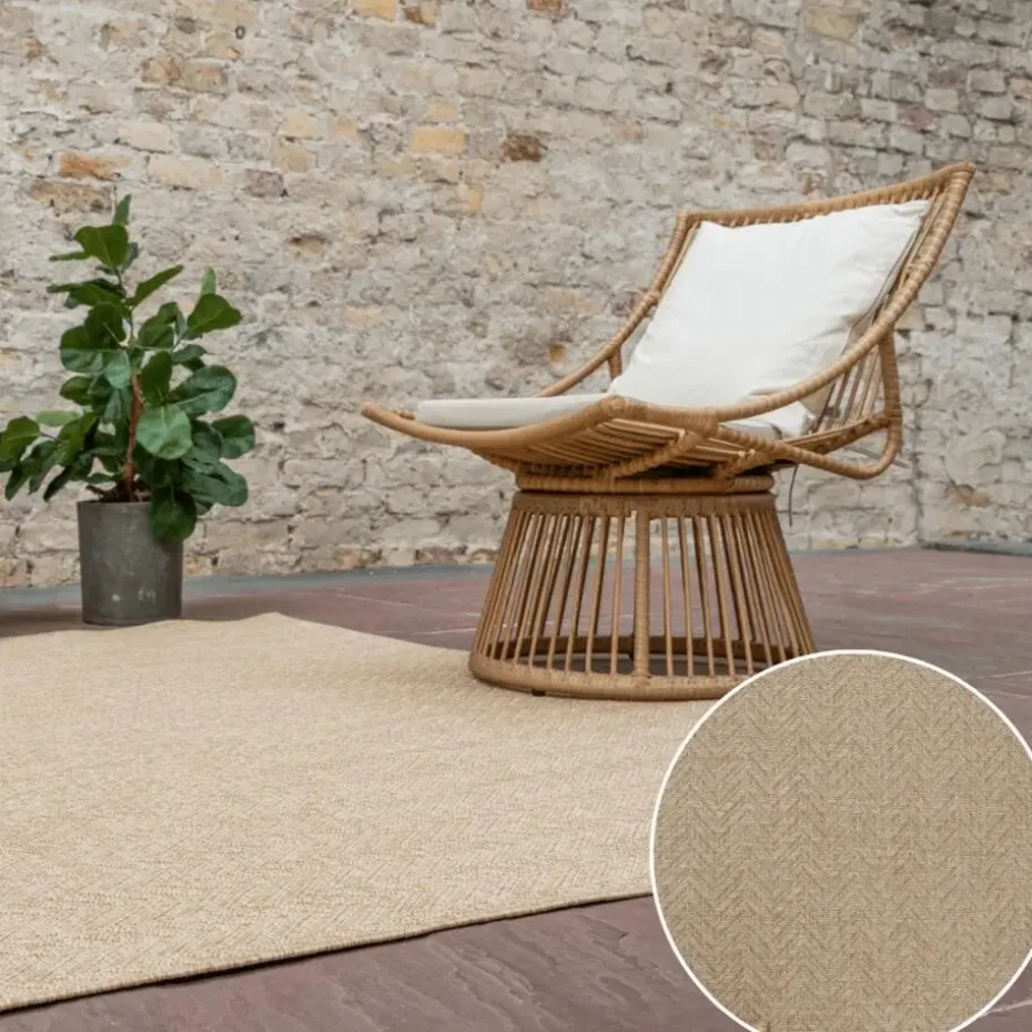 Interieur05 Jute buitenkleed naturel visgraat - 230 x 160 cm
