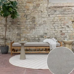 Interieur05 rond buitenkleed jute naturel zigzag - 240 x 240 cm