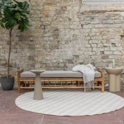 Interieur05 rond buitenkleed jute naturel zigzag - 200 x 200 cm