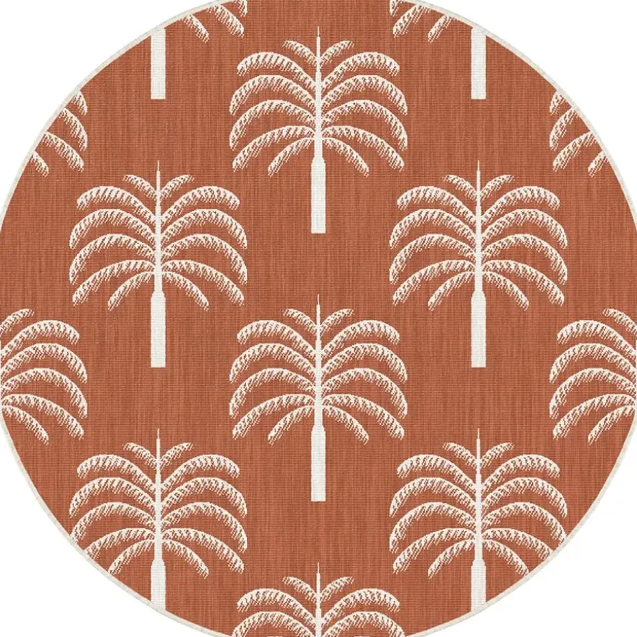 Interieur05 rond buitenkleed roest Oase - 200 x 200 cm