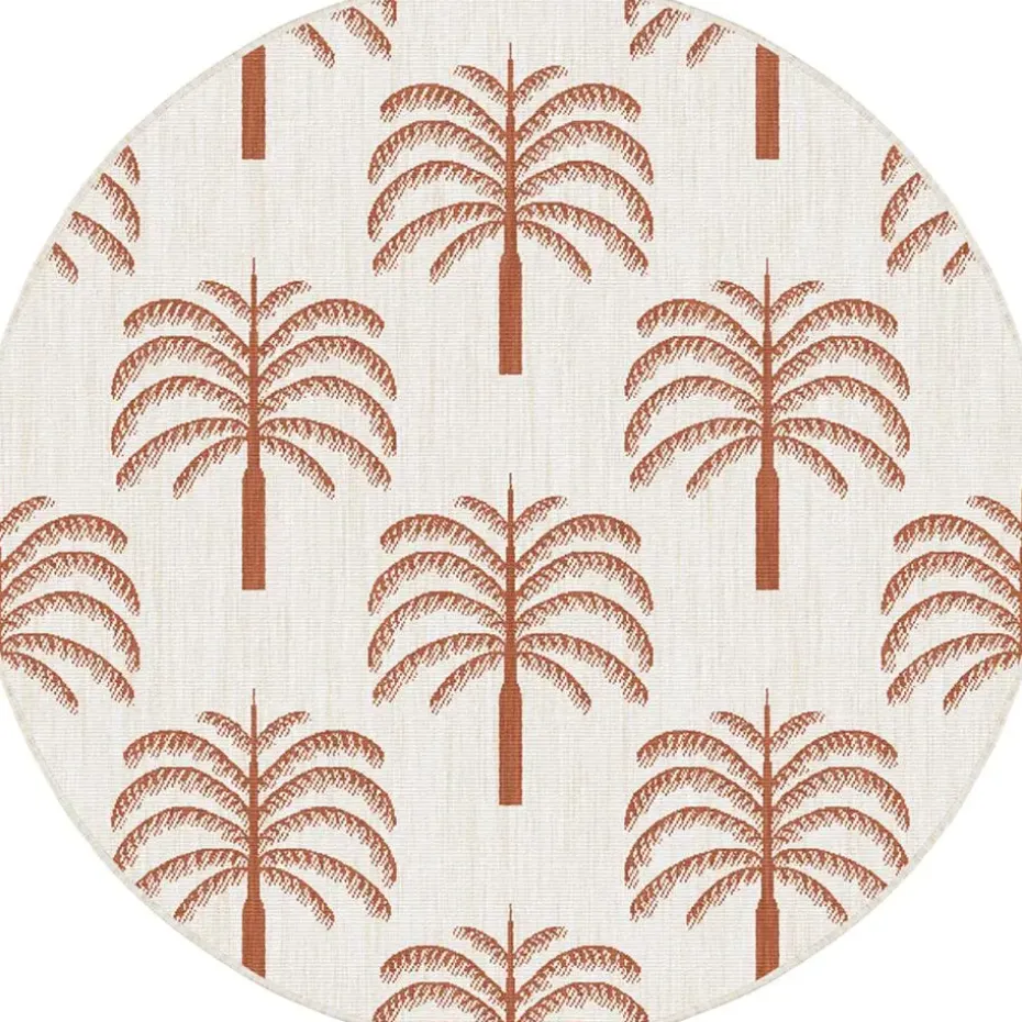 Interieur05 rond buitenkleed roest Oase - 200 x 200 cm