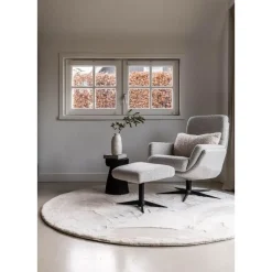 Interieur05 Rond Hoogpolig Vloerkleed Lux Creme - 200 x 200 cm