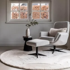 Interieur05 Rond Hoogpolig Vloerkleed Lux Creme - 240 x 240 cm