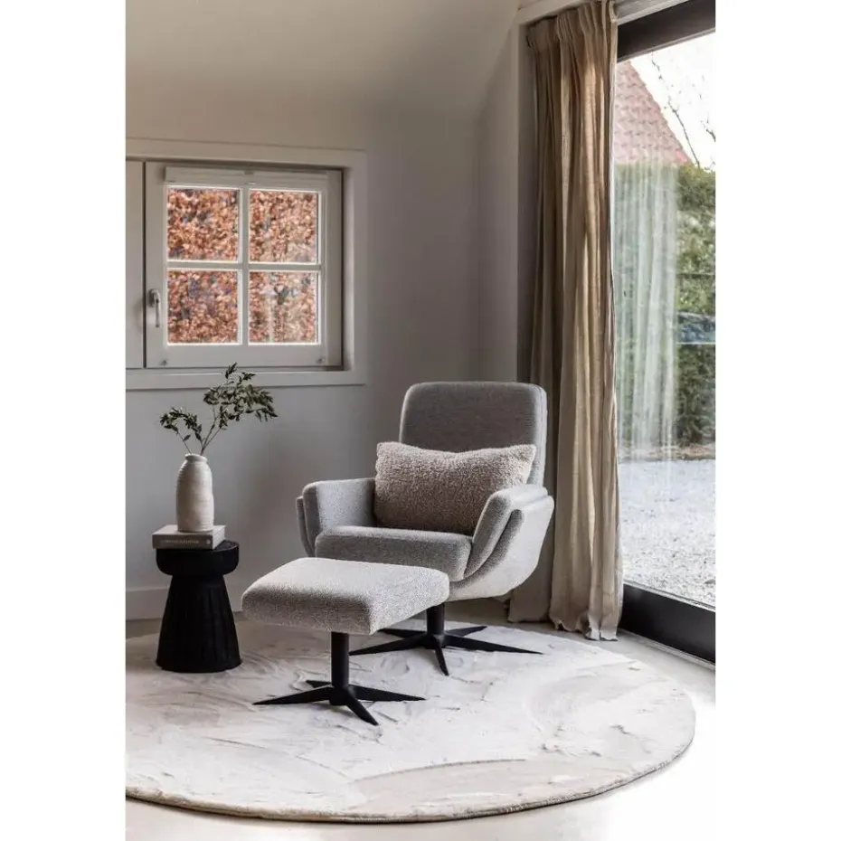 Interieur05 Rond Hoogpolig Vloerkleed Lux Creme - 120 x 120 cm