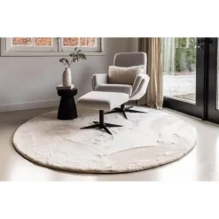 Interieur05 Rond Hoogpolig Vloerkleed Lux Creme - 120 x 120 cm