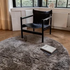 Interieur05 rond vloerkleed Fender grijs/lichtgrijs - 200 x 200 cm