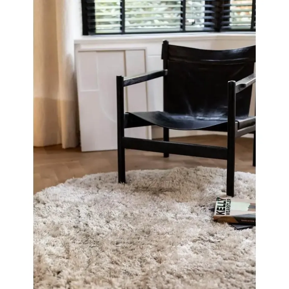 Interieur05 rond vloerkleed Fender wit/creme - 200 x 200 cm