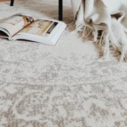 Interieur05 rond vloerkleed Keshan zand/beige - 160 x 160 cm