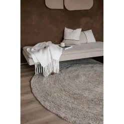 Interieur05 rond vloerkleed Gapo grijs/bruin - 150 x 150 cm